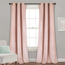 Load image into Gallery viewer, Prima Velvet Solid Grommet Light Filtering Window Curtain Panel Set
