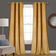 Load image into Gallery viewer, Prima Velvet Solid Grommet Light Filtering Window Curtain Panel Set
