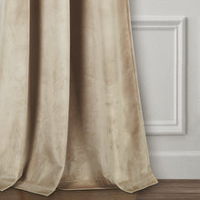 Cargar imagen en el visor de la galería, Prima Velvet Solid Back Tab Rod Pocket Light Filtering Window Curtain Panel Set
