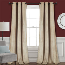 Load image into Gallery viewer, Prima Velvet Solid Grommet Light Filtering Window Curtain Panel Set
