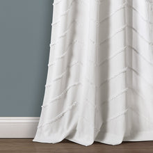 Load image into Gallery viewer, Chenille Chevron Window Curtain Panel Set
