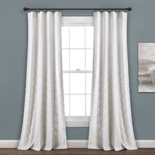 Load image into Gallery viewer, Chenille Chevron Window Curtain Panel Set
