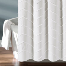 Load image into Gallery viewer, Chenille Chevron Shower Curtain
