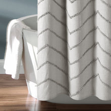 Load image into Gallery viewer, Chenille Chevron Shower Curtain
