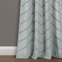 Load image into Gallery viewer, Chenille Chevron Window Curtain Panel Set
