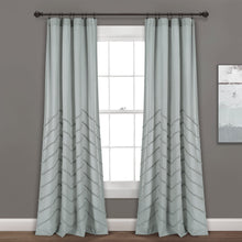 Load image into Gallery viewer, Chenille Chevron Window Curtain Panel Set
