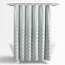 Load image into Gallery viewer, Chenille Chevron Shower Curtain
