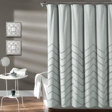 Load image into Gallery viewer, Chenille Chevron Shower Curtain
