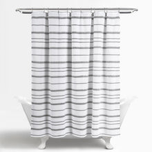 Load image into Gallery viewer, Stripe Clip Jacquard Shower Curtain
