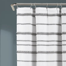 Load image into Gallery viewer, Stripe Clip Jacquard Shower Curtain
