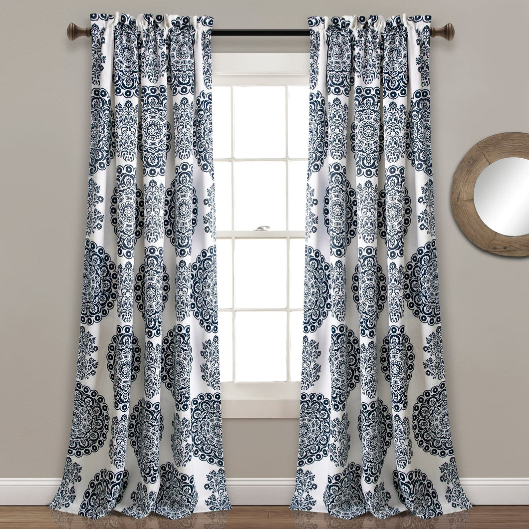 Evelyn Medallion Light Filtering Window Curtain Set