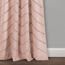 Load image into Gallery viewer, Chenille Chevron Window Curtain Panel Set
