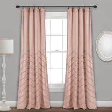 Load image into Gallery viewer, Chenille Chevron Window Curtain Panel Set
