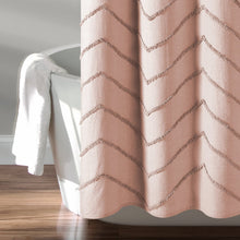 Load image into Gallery viewer, Chenille Chevron Shower Curtain
