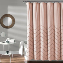 Load image into Gallery viewer, Chenille Chevron Shower Curtain
