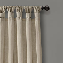 Load image into Gallery viewer, Burlap Knotted Tab Top Window Curtain Panel Set
