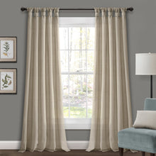 Load image into Gallery viewer, Burlap Knotted Tab Top Window Curtain Panel Set
