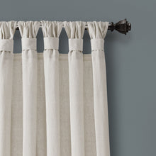 Load image into Gallery viewer, Burlap Knotted Tab Top Window Curtain Panel Set
