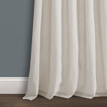 Load image into Gallery viewer, Burlap Knotted Tab Top Window Curtain Panel Set
