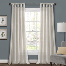 Cargar imagen en el visor de la galería, Burlap Knotted Tab Top Window Curtain Panel Set
