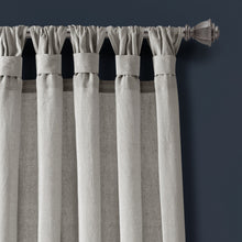 Cargar imagen en el visor de la galería, Burlap Knotted Tab Top Window Curtain Panel Set
