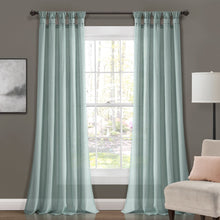 Load image into Gallery viewer, Burlap Knotted Tab Top Window Curtain Panel Set
