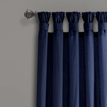 Load image into Gallery viewer, Burlap Knotted Tab Top Window Curtain Panel Set
