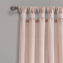 Load image into Gallery viewer, Burlap Knotted Tab Top Window Curtain Panel Set
