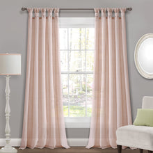 Carregar imagem no visualizador da galeria, Burlap Knotted Tab Top Window Curtain Panel Set
