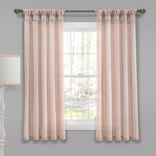 Load image into Gallery viewer, Burlap Knotted Tab Top Window Curtain Panel Set
