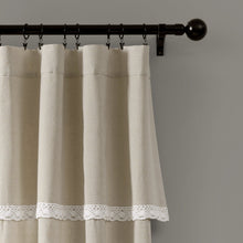 Load image into Gallery viewer, Linen Lace Window Curtain Panel Set
