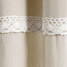 Load image into Gallery viewer, Linen Lace Window Curtain Panel Set
