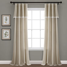 Load image into Gallery viewer, Linen Lace Window Curtain Panel Set
