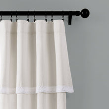 Load image into Gallery viewer, Linen Lace Window Curtain Panel Set
