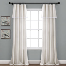 Load image into Gallery viewer, Linen Lace Window Curtain Panel Set
