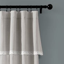 Load image into Gallery viewer, Linen Lace Window Curtain Panel Set
