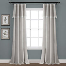 Load image into Gallery viewer, Linen Lace Window Curtain Panel Set
