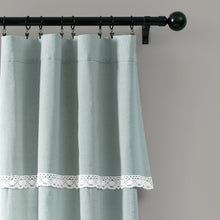 Load image into Gallery viewer, Linen Lace Window Curtain Panel Set
