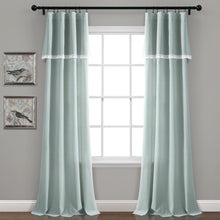 Load image into Gallery viewer, Linen Lace Window Curtain Panel Set
