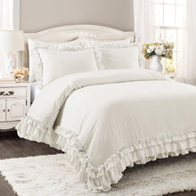 Load image into Gallery viewer, Ella Ruffle Lace 3 Piece Comforter Set
