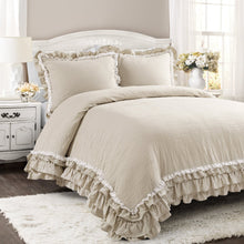 Load image into Gallery viewer, Ella Ruffle Lace 3 Piece Comforter Set
