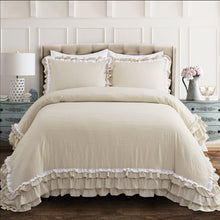 Load image into Gallery viewer, Ella Ruffle Lace 3 Piece Comforter Set
