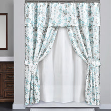 Load image into Gallery viewer, Weeping Flora Double Swag Shower Curtain 16 Piece Complete Set
