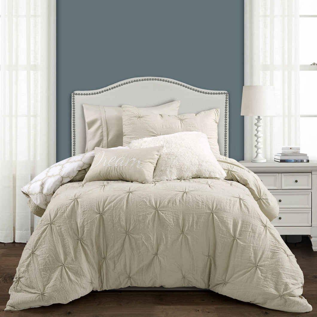 Ravello Pintuck Caroline Geo Comforter Set Back To Campus Dorm Room Bedding