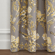 Cargar imagen en el visor de la galería, Farmhouse Bird And Flower Insulated Grommet Blackout Window Curtain Panel Set
