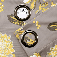 Cargar imagen en el visor de la galería, Farmhouse Bird And Flower Insulated Grommet Blackout Window Curtain Panel Set
