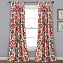 Load image into Gallery viewer, Zara Jacobean Light Filtering Window Curtain Panel Set
