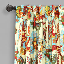 Load image into Gallery viewer, Zara Jacobean Light Filtering Window Curtain Panel Set
