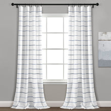 Carregar imagem no visualizador da galeria, Ombre Stripe Yarn Dyed Recycled Cotton Blend Window Curtain Panel Set
