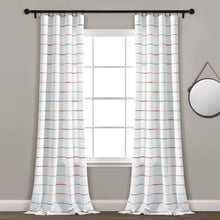 Load image into Gallery viewer, Ombre Stripe Yarn Dyed Recycled Cotton Blend Window Curtain Panel Set
